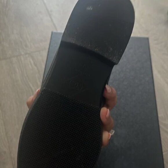 Chanel Turnlock loafers size 37.5 black/gold hardware sole protector applied - Picture 2 of 6